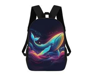 sinyumoney Unisex Iridescent Cosmic Whale Backpack 3d Printed Travel Backpack Casual Laptop Backpack Lightweight SchoolBag for Men Women Boys Girls 17inch