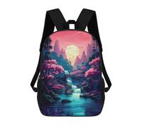 sinyumoney Unisex Japan Sunset Water Art Backpack 3D Printed Travel Rucksack Casual Laptop Rucksack Lightweight Schoolbag For Men Women Boys Girls 17inch