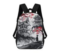 sinyumoney Unisex Japanese Traveler Ink Wash Backpack 3D Printed Travel Rucksack Casual Laptop Rucksack Lightweight Schoolbag For Men Women Boys Girls 17inch