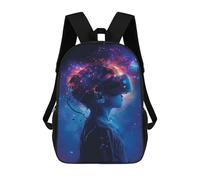 sinyumoney Unisex Kid Game Galaxy Silhouette Backpack 3D Printed Travel Rucksack Casual Laptop Rucksack Lightweight Schoolbag For Men Women Boys Girls 17inch