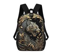 sinyumoney Unisex King Tiger Of The Jungle 17 Inch Backpack 3d Printed Travel Backpack Casual Laptop Backpack Lightweight SchoolBag for Men Women Boys Girls
