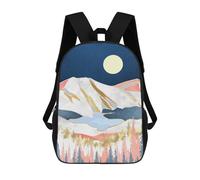 sinyumoney Unisex Lake Mountains 17 Inch Backpack 3d Printed Travel Backpack Casual Laptop Backpack Lightweight SchoolBag for Men Women Boys Girls