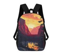 sinyumoney Unisex Lake Yosemite Pixel Art Backpack 3d Printed Travel Backpack Casual Laptop Backpack Lightweight SchoolBag for Men Women Boys Girls 17inch