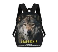 sinyumoney Unisex Leadership Alpha Wolf 17 Inch Backpack 3d Printed Travel Backpack Casual Laptop Backpack Lightweight SchoolBag for Men Women Boys Girls