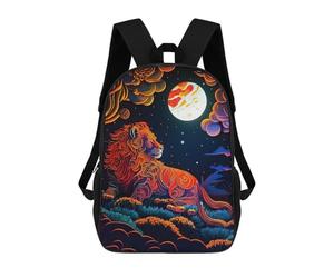sinyumoney Unisex Leon Neon Light Backpack 3D Printed Travel Rucksack Casual Laptop Rucksack Lightweight Schoolbag For Men Women Boys Girls 17inch