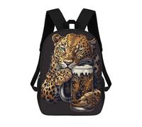 sinyumoney Unisex Leopard Beer Backpack 3d Printed Travel Backpack Casual Laptop Backpack Lightweight SchoolBag for Men Women Boys Girls 17inch