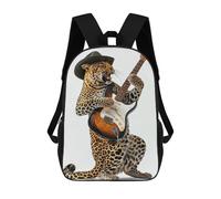 sinyumoney Unisex Leopard Guitar Backpack 3d Printed Travel Backpack Casual Laptop Backpack Lightweight SchoolBag for Men Women Boys Girls 17inch