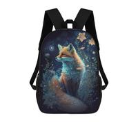 sinyumoney Unisex Magical Fox with Flowers 17 Inch Backpack 3d Printed Travel Backpack Casual Laptop Backpack Lightweight SchoolBag for Men Women Boys Girls