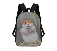 sinyumoney Unisex Meme Hamster Art Animal Backpack 3D Printed Travel Rucksack Casual Laptop Rucksack Lightweight Schoolbag For Men Women Boys Girls 17inch