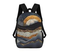 sinyumoney Unisex Metallic Mountains 17 Inch Backpack 3d Printed Travel Backpack Casual Laptop Backpack Lightweight SchoolBag for Men Women Boys Girls