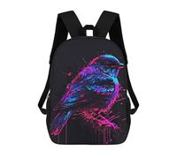 sinyumoney Unisex Neon Bird Art Backpack 3d Printed Travel Backpack Casual Laptop Backpack Lightweight SchoolBag for Men Women Boys Girls 17inch