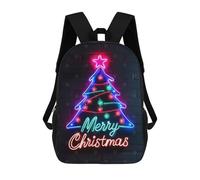 sinyumoney Unisex Neon Christmas Tree Backpack 3D Printed Travel Rucksack Casual Laptop Rucksack Lightweight Schoolbag For Men Women Boys Girls 17inch