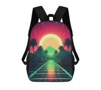 sinyumoney Unisex Neon Dreamscape Odyssey Backpack 3D Printed Travel Rucksack Casual Laptop Rucksack Lightweight Schoolbag For Men Women Boys Girls 17inch