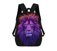 sinyumoney Unisex Neon Head Lion Backpack 3D Printed Travel Rucksack Casual Laptop Rucksack Lightweight Schoolbag For Men Women Boys Girls 17inch