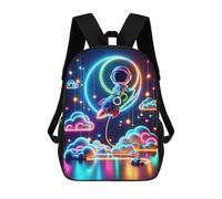 sinyumoney Unisex NEON SAPCE Backpack 3D Printed Travel Rucksack Casual Laptop Rucksack Lightweight Schoolbag For Men Women Boys Girls 17inch