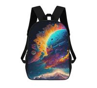 sinyumoney Unisex Neon Space Planets Backpack 3D Printed Travel Rucksack Casual Laptop Rucksack Lightweight Schoolbag For Men Women Boys Girls 17inch