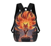 sinyumoney Unisex Nine-tailed Fox Spirit 17 Inch Backpack 3d Printed Travel Backpack Casual Laptop Backpack Lightweight SchoolBag for Men Women Boys Girls