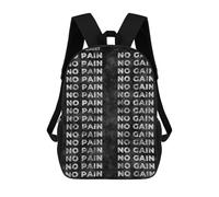 sinyumoney Unisex No Pain No Gain 17 Inch Backpack 3d Printed Travel Backpack Casual Laptop Backpack Lightweight SchoolBag for Men Women Boys Girls