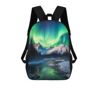 sinyumoney Unisex Northern Lights Aurora Backpack 3D Printed Travel Rucksack Casual Laptop Rucksack Lightweight Schoolbag For Men Women Boys Girls 17inch