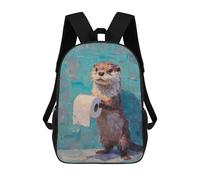 sinyumoney Unisex Otter with Toilet Paper Roll Backpack 3d Printed Travel Backpack Casual Laptop Backpack Lightweight SchoolBag for Men Women Boys Girls 17inch