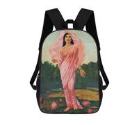 sinyumoney Unisex Padmini Raja Ravi Varma Backpack 3D Printed Travel Rucksack Casual Laptop Rucksack Lightweight Schoolbag For Men Women Boys Girls 17inch