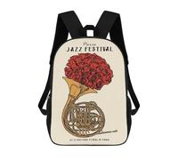 sinyumoney Unisex Paris Jazz Festival 17 Inch Backpack 3d Printed Travel Backpack Casual Laptop Backpack Lightweight SchoolBag for Men Women Boys Girls