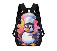 sinyumoney Unisex Penguin Chef Backpack 3D Printed Travel Rucksack Casual Laptop Rucksack Lightweight Schoolbag For Men Women Boys Girls 17inch