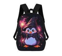 sinyumoney Unisex Penguin Fire Wizard Backpack 3d Printed Travel Backpack Casual Laptop Backpack Lightweight SchoolBag for Men Women Boys Girls 17inch
