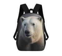 sinyumoney Unisex Polar Bear Portrait Backpack 3D Printed Travel Rucksack Casual Laptop Rucksack Lightweight Schoolbag For Men Women Boys Girls 17inch