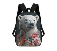 sinyumoney Unisex Polar Bear with Tattoo 17 Inch Backpack 3d Printed Travel Backpack Casual Laptop Backpack Lightweight SchoolBag for Men Women Boys Girls