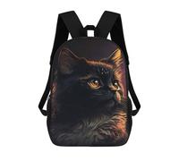 sinyumoney Unisex Portrait Black Cat Backpack 3d Printed Travel Backpack Casual Laptop Backpack Lightweight SchoolBag for Men Women Boys Girls 17inch