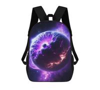 sinyumoney Unisex Purple Energy Backpack 3D Printed Travel Rucksack Casual Laptop Rucksack Lightweight Schoolbag For Men Women Boys Girls 17inch