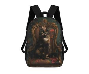 sinyumoney Unisex Queen Tortoiseshell Cat Backpack 3D Printed Travel Rucksack Casual Laptop Rucksack Lightweight Schoolbag For Men Women Boys Girls 17inch