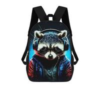 sinyumoney Unisex Raccoon 17 Inch Backpack 3d Printed Travel Backpack Casual Laptop Backpack Lightweight SchoolBag for Men Women Boys Girls