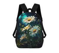sinyumoney Unisex Rainy Chamomile Flower Backpack 3D Printed Travel Rucksack Casual Laptop Rucksack Lightweight Schoolbag For Men Women Boys Girls 17inch