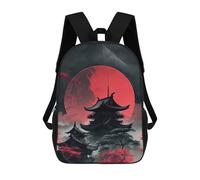sinyumoney Unisex Red Moon Japan Backpack 3D Printed Travel Rucksack Casual Laptop Rucksack Lightweight Schoolbag For Men Women Boys Girls 17inch