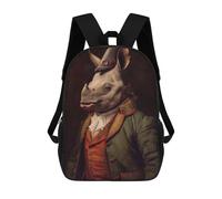 sinyumoney Unisex Rhino Backpack 3D Printed Travel Rucksack Casual Laptop Rucksack Lightweight Schoolbag For Men Women Boys Girls 17inch