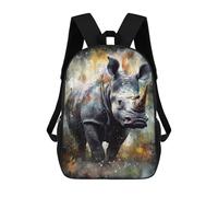 sinyumoney Unisex Rhino Watercolors Backpack 3d Printed Travel Backpack Casual Laptop Backpack Lightweight SchoolBag for Men Women Boys Girls 17inch