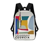 sinyumoney Unisex Savannah Georgia Poster 17 Inch Backpack 3d Printed Travel Backpack Casual Laptop Backpack Lightweight SchoolBag for Men Women Boys Girls