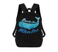 sinyumoney Unisex Scuba Diving Save The Whal Backpack 3D Printed Travel Rucksack Casual Laptop Rucksack Lightweight Schoolbag For Men Women Boys Girls 17inch