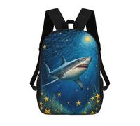 sinyumoney Unisex Shark Starry Backpack 3d Printed Travel Backpack Casual Laptop Backpack Lightweight SchoolBag for Men Women Boys Girls 17inch