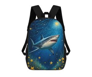sinyumoney Unisex Shark Starry Backpack 3d Printed Travel Backpack Casual Laptop Backpack Lightweight SchoolBag for Men Women Boys Girls 17inch