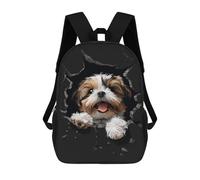 sinyumoney Unisex Shih Tzu Backpack 3D Printed Travel Rucksack Casual Laptop Rucksack Lightweight Schoolbag For Men Women Boys Girls 17inch