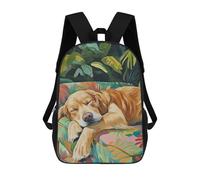 sinyumoney Unisex Sleeping Golden Retriever Backpack 3D Printed Travel Rucksack Casual Laptop Rucksack Lightweight Schoolbag For Men Women Boys Girls 17inch