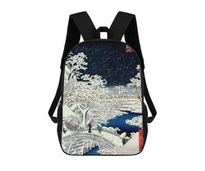 sinyumoney Unisex Snow Drum Bridge Backpack 3D Printed Travel Rucksack Casual Laptop Rucksack Lightweight Schoolbag For Men Women Boys Girls 17inch