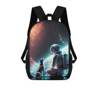 sinyumoney Unisex Space Station Friendship Backpack 3D Printed Travel Rucksack Casual Laptop Rucksack Lightweight Schoolbag For Men Women Boys Girls 17inch