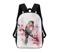 sinyumoney Unisex Sparrow Watercolor Backpack 3D Printed Travel Rucksack Casual Laptop Rucksack Lightweight Schoolbag For Men Women Boys Girls 17inch
