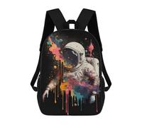 sinyumoney Unisex Splattered Astronaut Backpack 3d Printed Travel Backpack Casual Laptop Backpack Lightweight SchoolBag for Men Women Boys Girls 17inch
