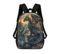 sinyumoney Unisex Stained Tail Dragon Backpack 3D Printed Travel Rucksack Casual Laptop Rucksack Lightweight Schoolbag For Men Women Boys Girls 17inch
