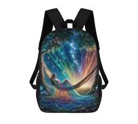 sinyumoney Unisex Stargazing with Rainbow 17 Inch Backpack 3d Printed Travel Backpack Casual Laptop Backpack Lightweight SchoolBag for Men Women Boys Girls